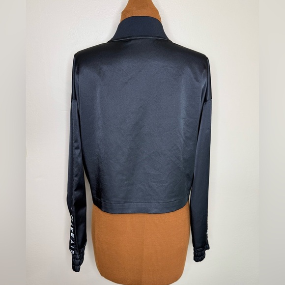 Nike Air Satin Track Crop Jacket Black Size Small - Picture 4 of 11